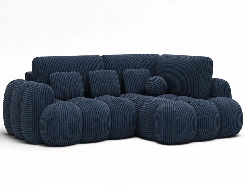 Canapé d'angle convertible design AUBER avec coffre de rangement