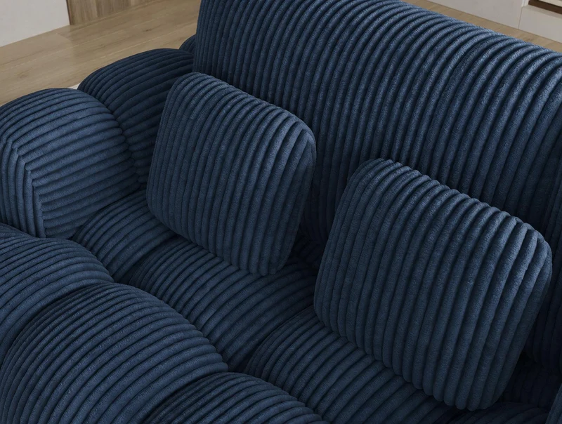 Canapé d'angle convertible design AUBER avec coffre de rangement
