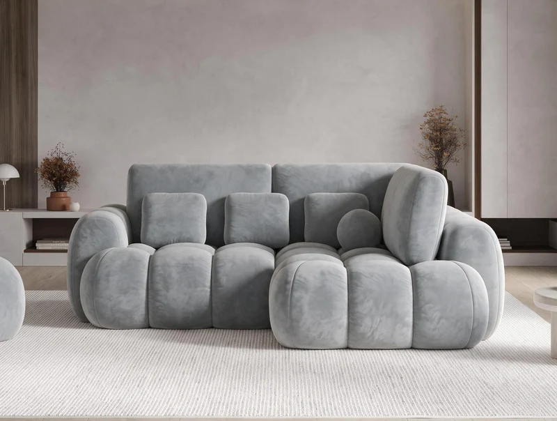 Canapé d'angle convertible design AUBER avec coffre de rangement