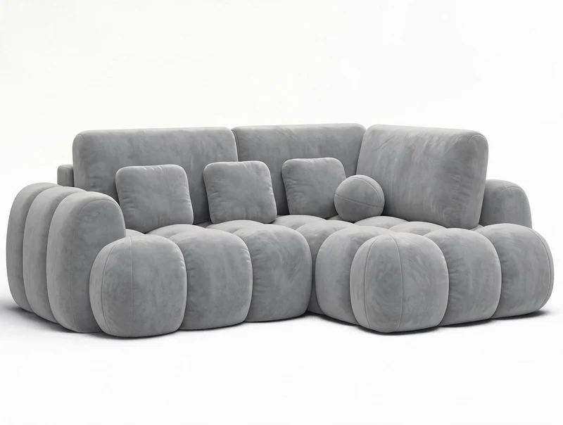 Canapé d'angle convertible design AUBER avec coffre de rangement
