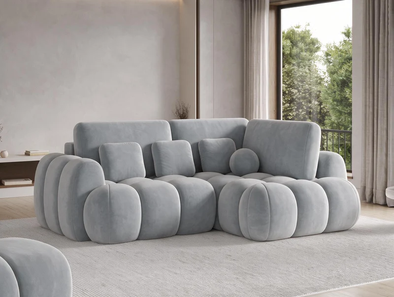 Canapé d'angle convertible design AUBER avec coffre de rangement