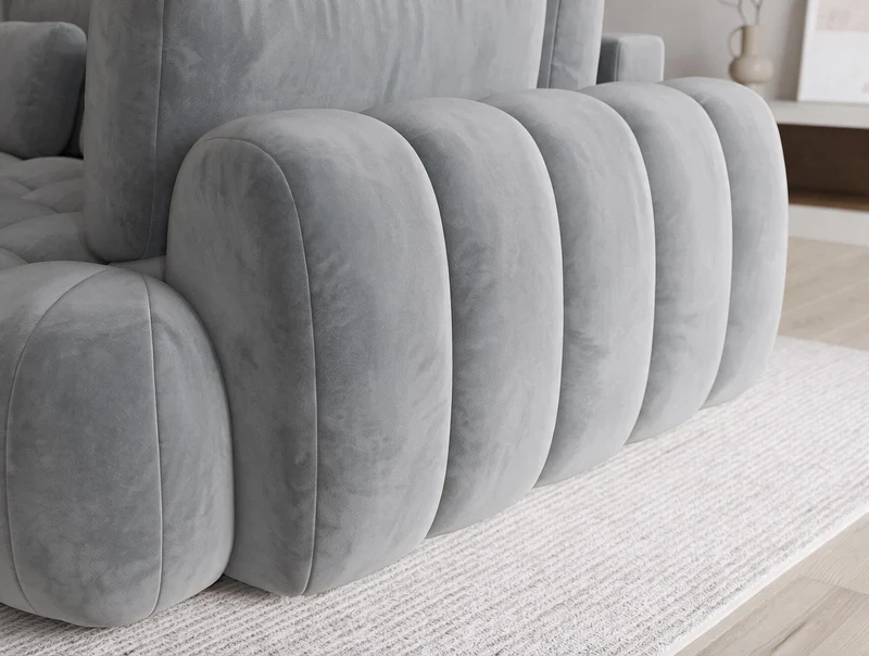 Canapé d'angle convertible design AUBER avec coffre de rangement