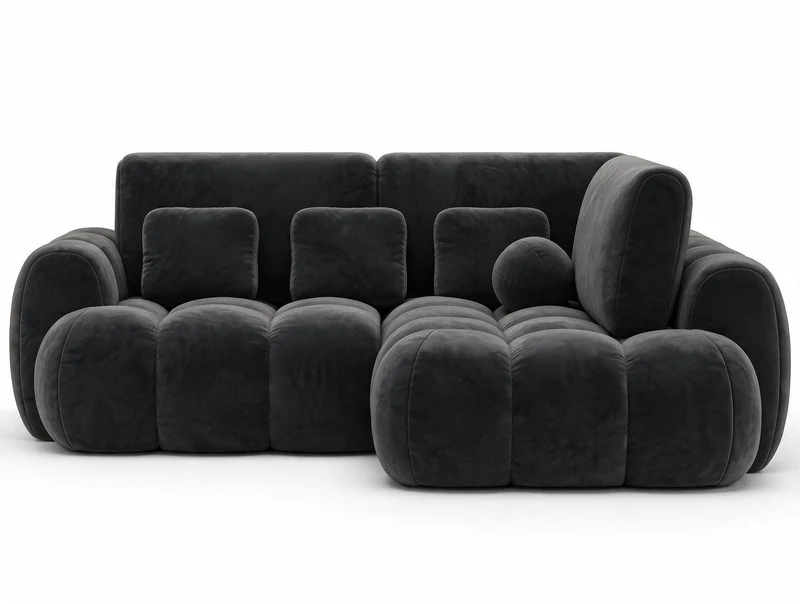 Canapé d'angle convertible design AUBER avec coffre de rangement