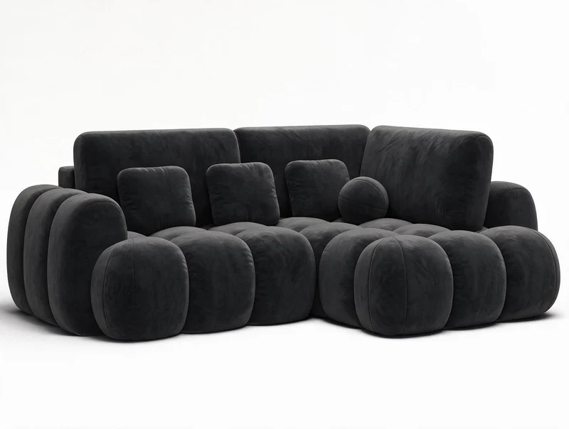 Canapé d'angle convertible design AUBER avec coffre de rangement
