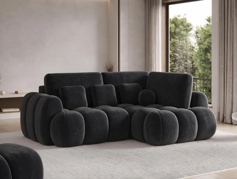 Canapé d'angle convertible design AUBER avec coffre de rangement