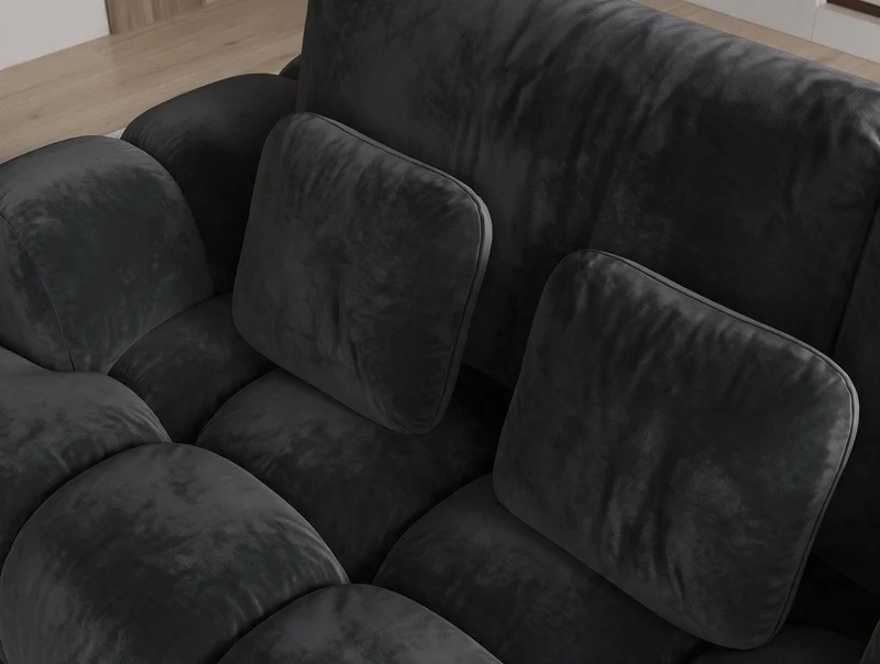 Canapé d'angle convertible design AUBER avec coffre de rangement