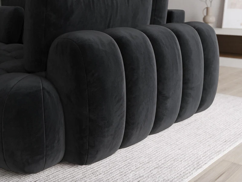 Canapé d'angle convertible design AUBER avec coffre de rangement