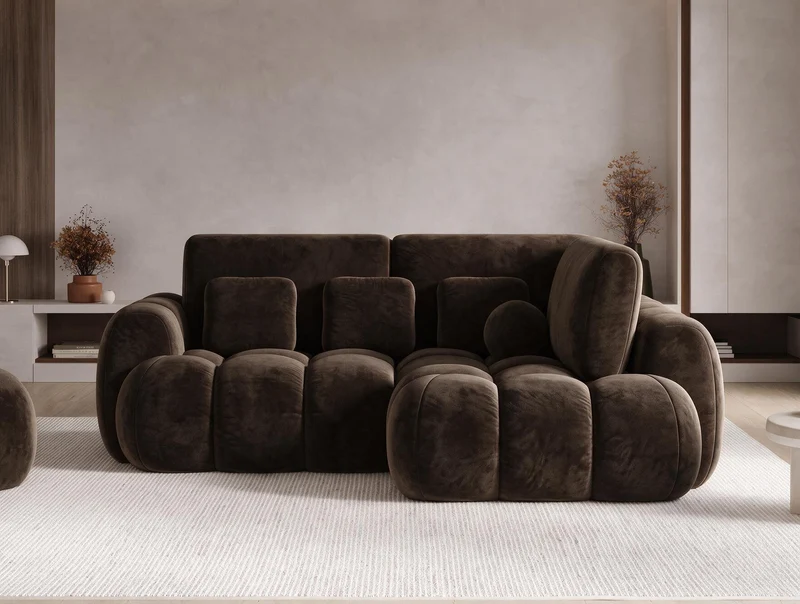 Canapé d'angle convertible design AUBER avec coffre de rangement