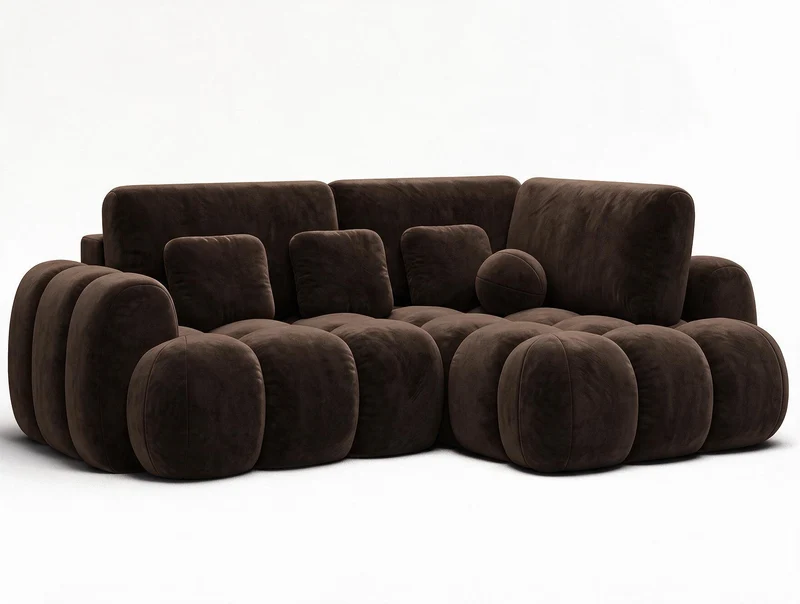 Canapé d'angle convertible design AUBER avec coffre de rangement