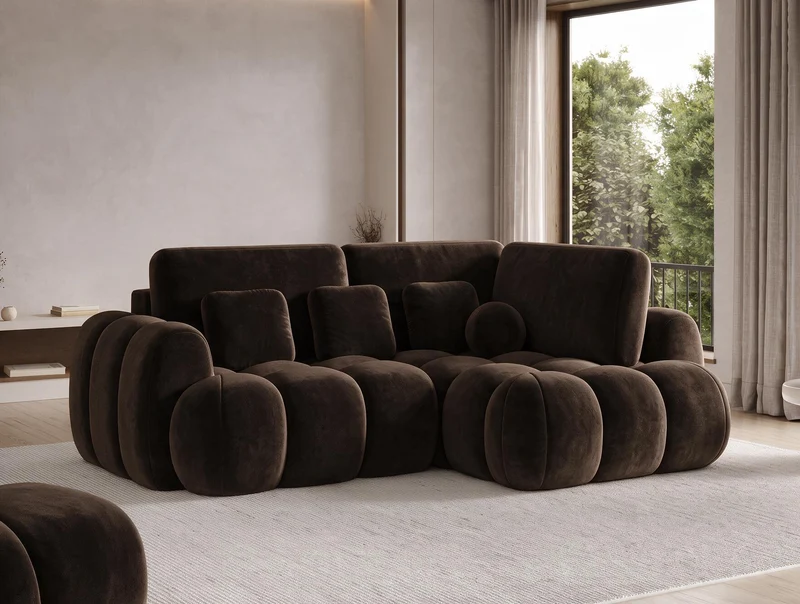 Canapé d'angle convertible design AUBER avec coffre de rangement