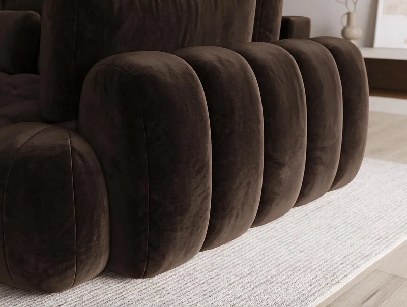 Canapé d'angle convertible design AUBER avec coffre de rangement
