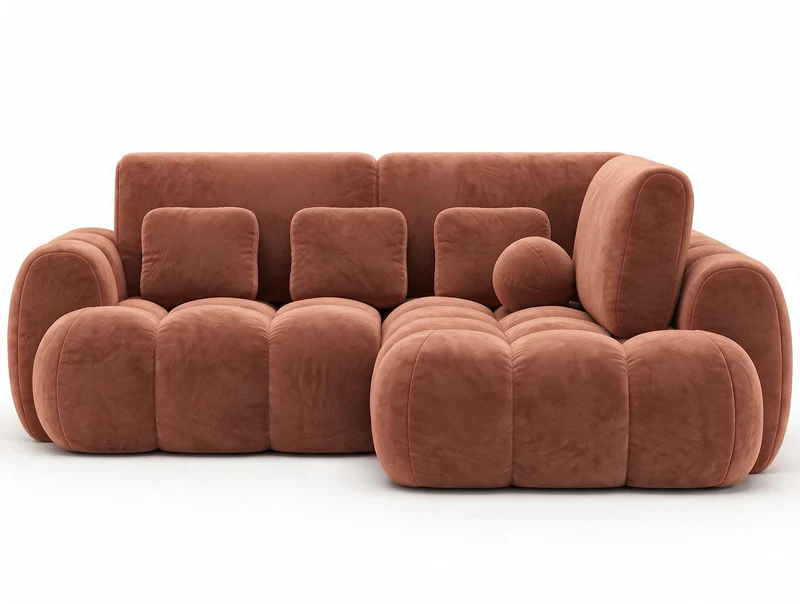Canapé d'angle convertible design AUBER avec coffre de rangement