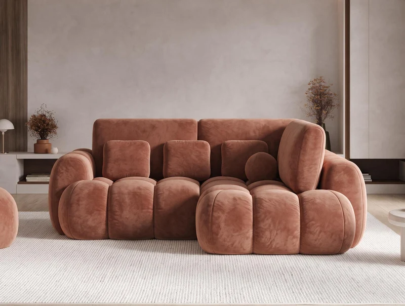 Canapé d'angle convertible design AUBER avec coffre de rangement