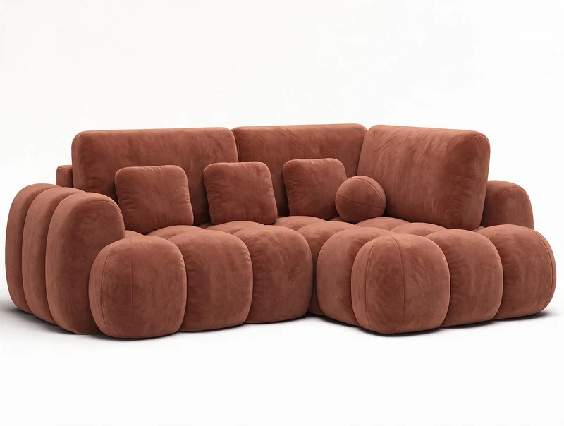 Canapé d'angle convertible design AUBER avec coffre de rangement