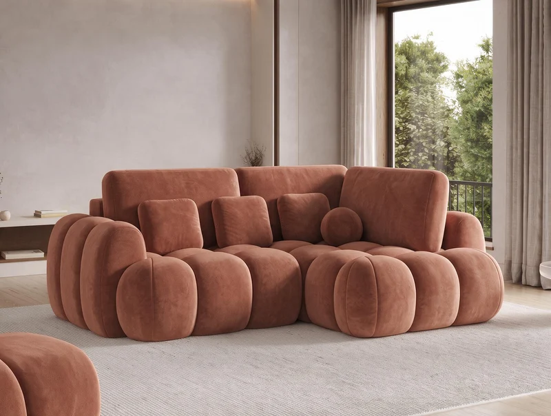 Canapé d'angle convertible design AUBER avec coffre de rangement