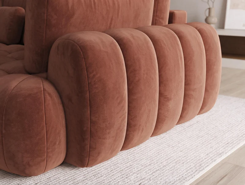 Canapé d'angle convertible design AUBER avec coffre de rangement