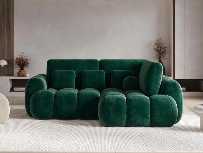 Canapé d'angle convertible design AUBER avec coffre de rangement