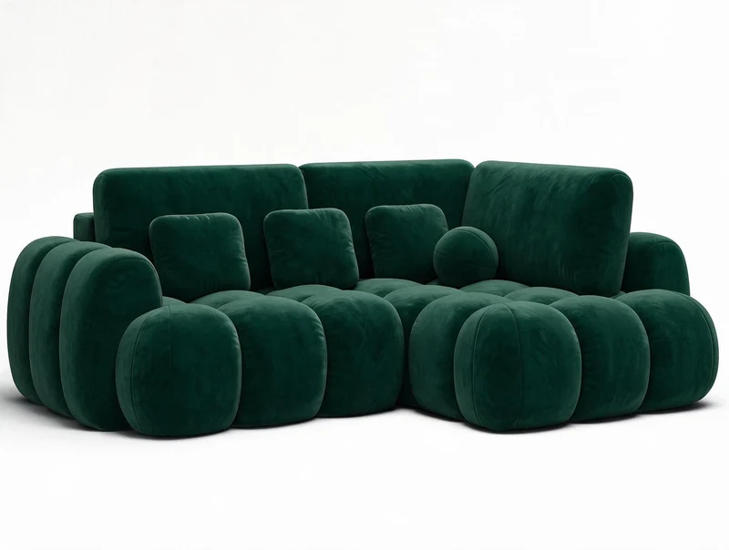Canapé d'angle convertible design AUBER avec coffre de rangement