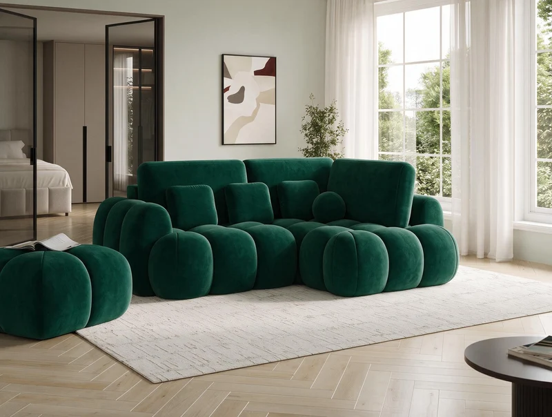 Canapé d'angle convertible design AUBER avec coffre de rangement