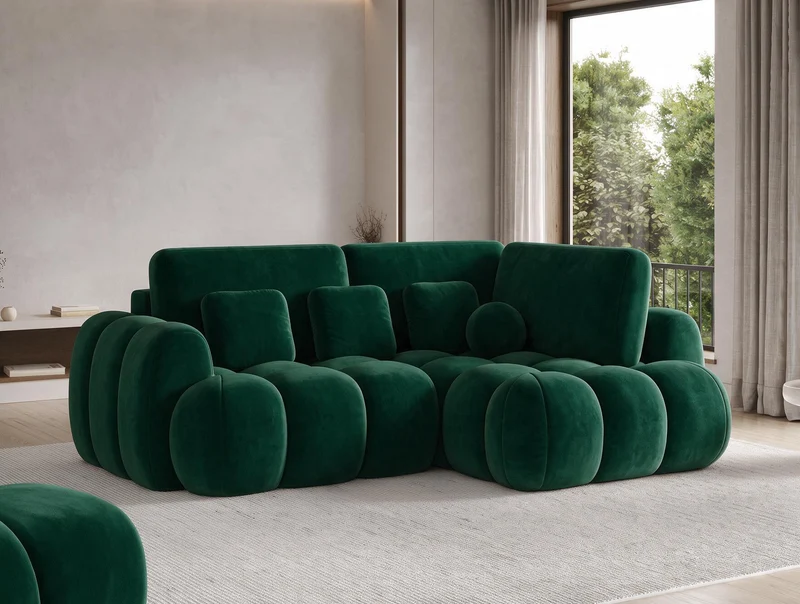 Canapé d'angle convertible design AUBER avec coffre de rangement