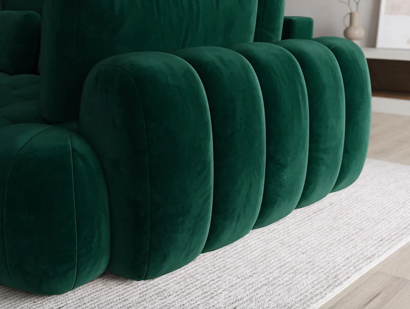 Canapé d'angle convertible design AUBER avec coffre de rangement