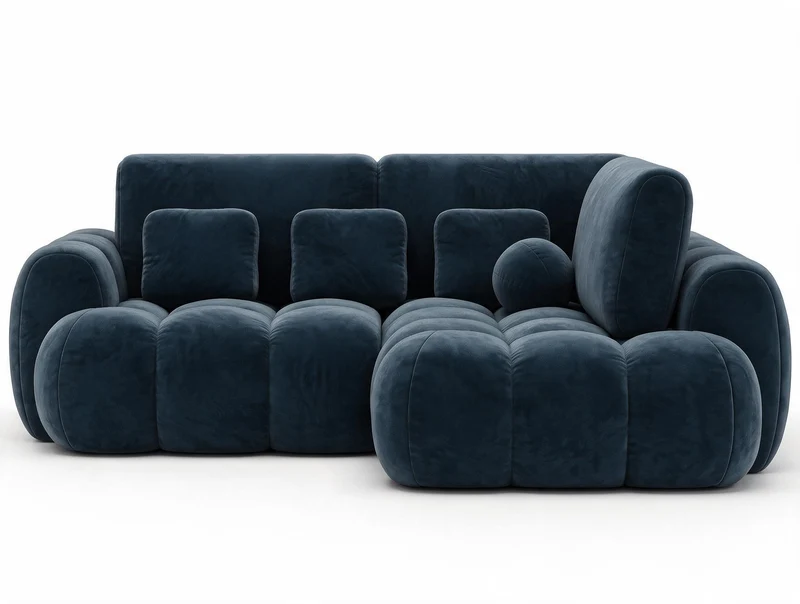 Canapé d'angle convertible design AUBER avec coffre de rangement