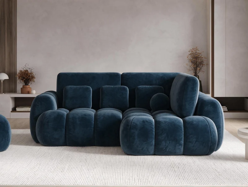 Canapé d'angle convertible design AUBER avec coffre de rangement
