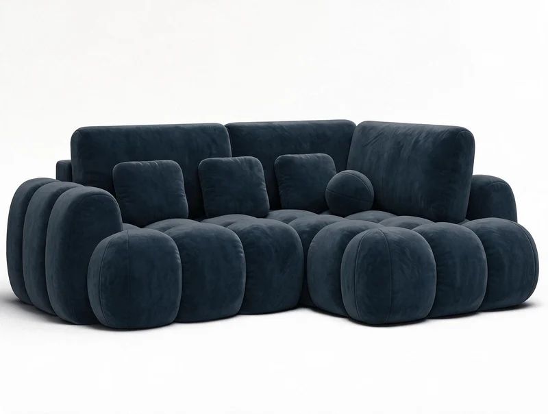 Canapé d'angle convertible design AUBER avec coffre de rangement