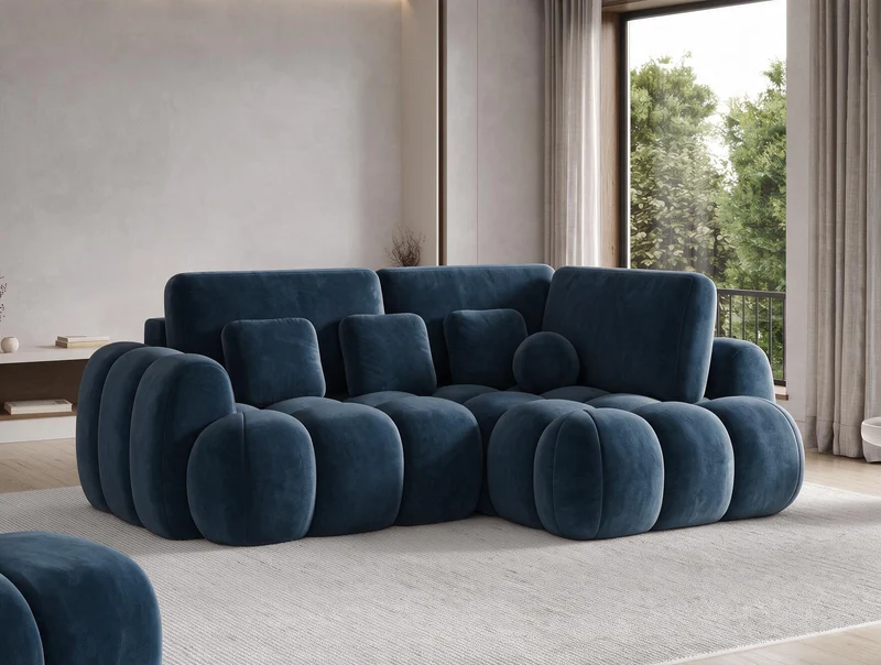 Canapé d'angle convertible design AUBER avec coffre de rangement