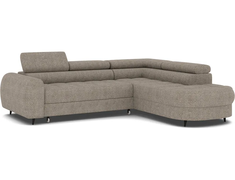 Canapé d'angle convertible design ALESIA avec coffre de rangement