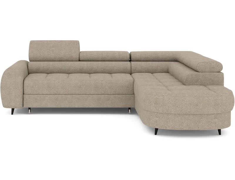 Canapé d'angle convertible design ALESIA avec coffre de rangement