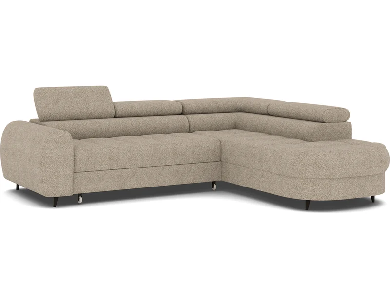 Canapé d'angle convertible design ALESIA avec coffre de rangement
