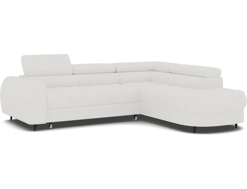 Canapé d'angle convertible design ALESIA avec coffre de rangement