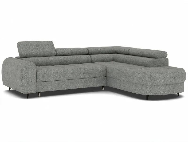 Canapé d'angle convertible design ALESIA avec coffre de rangement