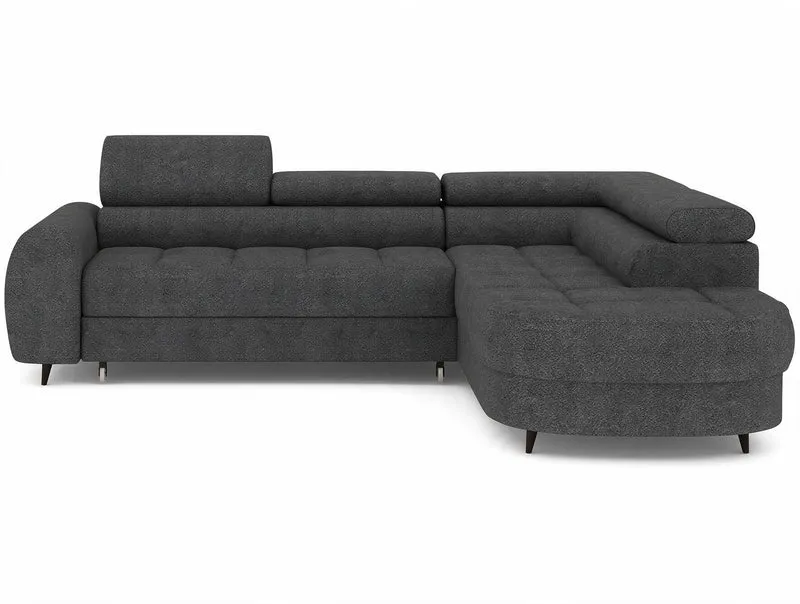 Canapé d'angle convertible design ALESIA avec coffre de rangement