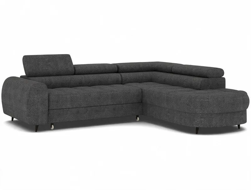 Canapé d'angle convertible design ALESIA avec coffre de rangement