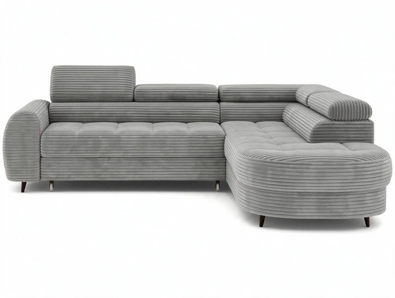 Canapé d'angle convertible design ALESIA avec coffre de rangement