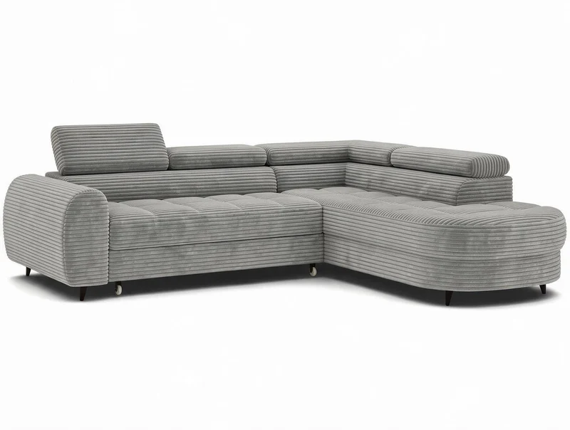 Canapé d'angle convertible design ALESIA avec coffre de rangement