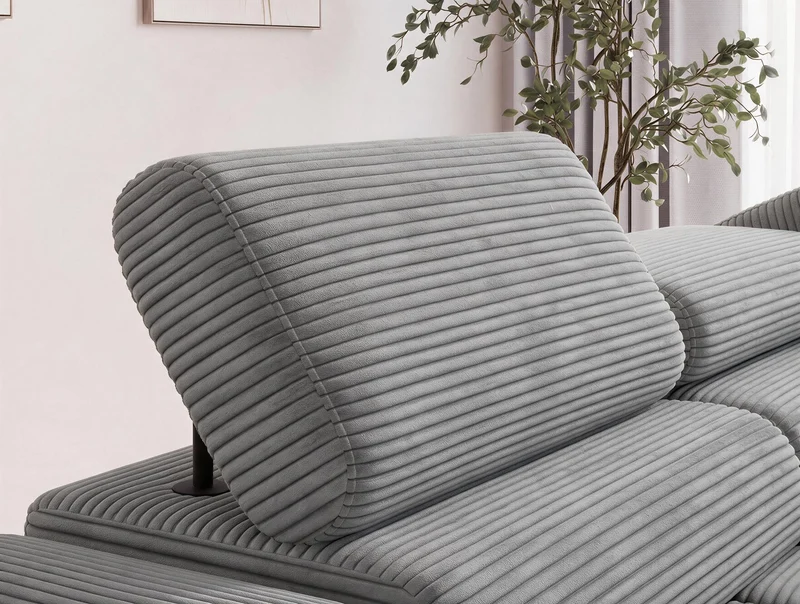Canapé d'angle convertible design ALESIA avec coffre de rangement