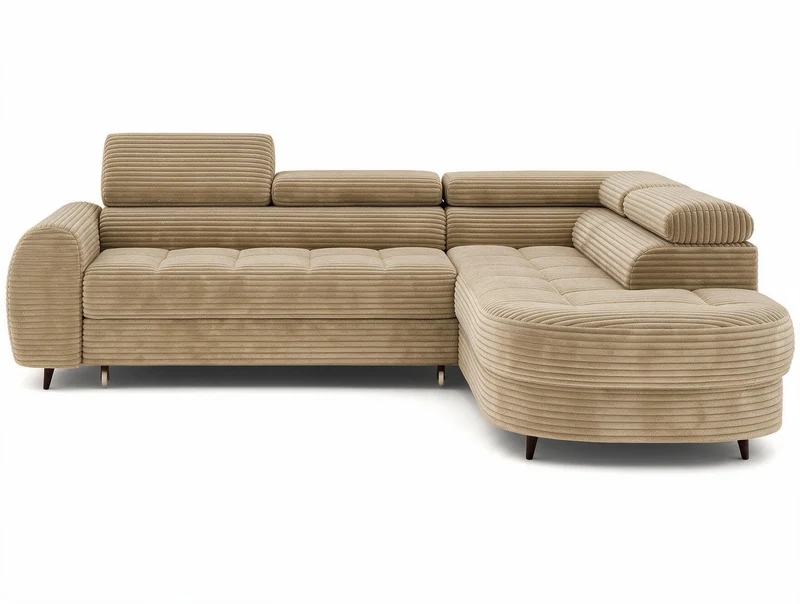 Canapé d'angle convertible design ALESIA avec coffre de rangement