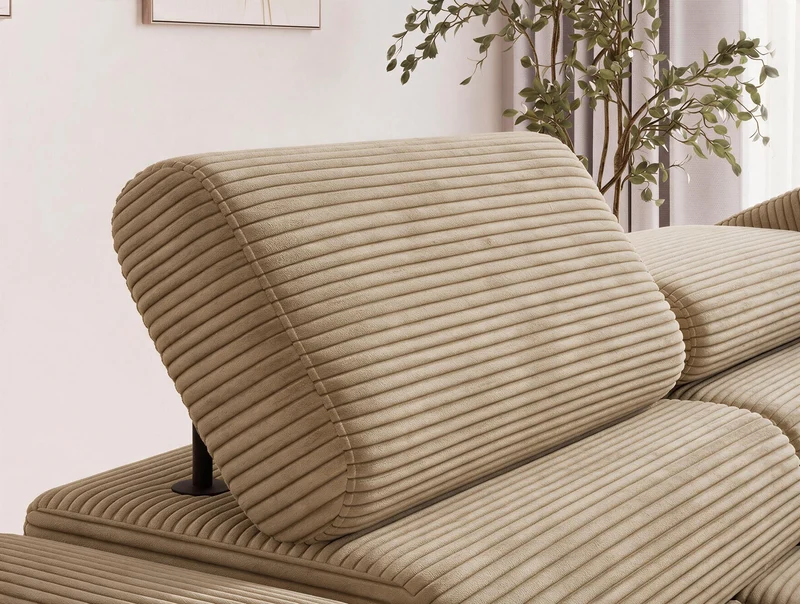 Canapé d'angle convertible design ALESIA avec coffre de rangement