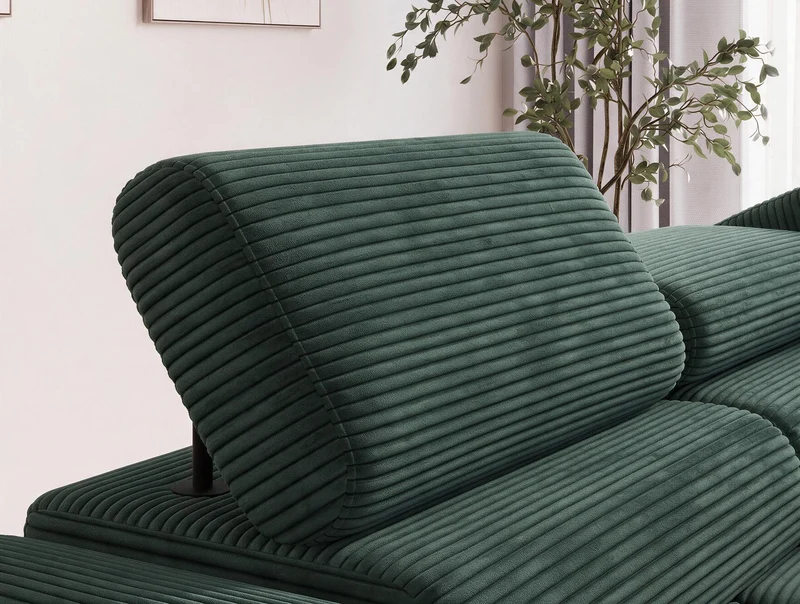 Canapé d'angle convertible design ALESIA avec coffre de rangement