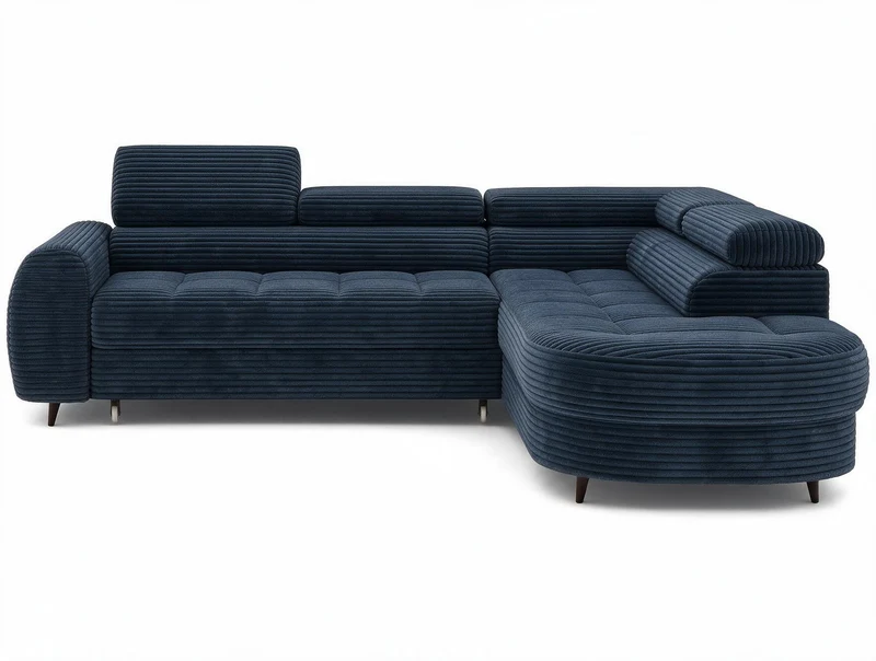 Canapé d'angle convertible design ALESIA avec coffre de rangement