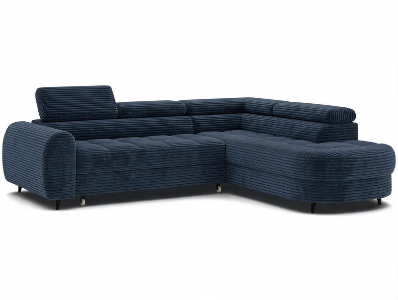 Canapé d'angle convertible design ALESIA avec coffre de rangement