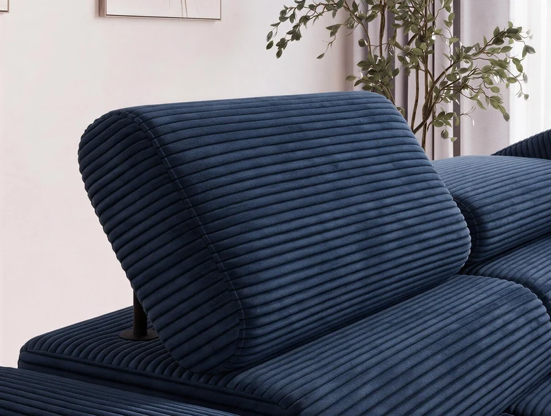 Canapé d'angle convertible design ALESIA avec coffre de rangement