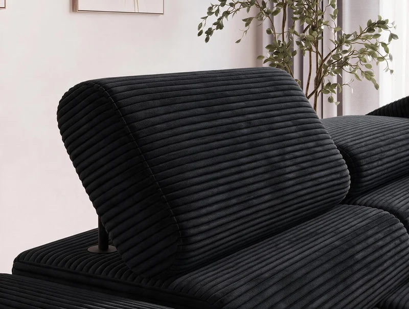 Canapé d'angle convertible design ALESIA avec coffre de rangement