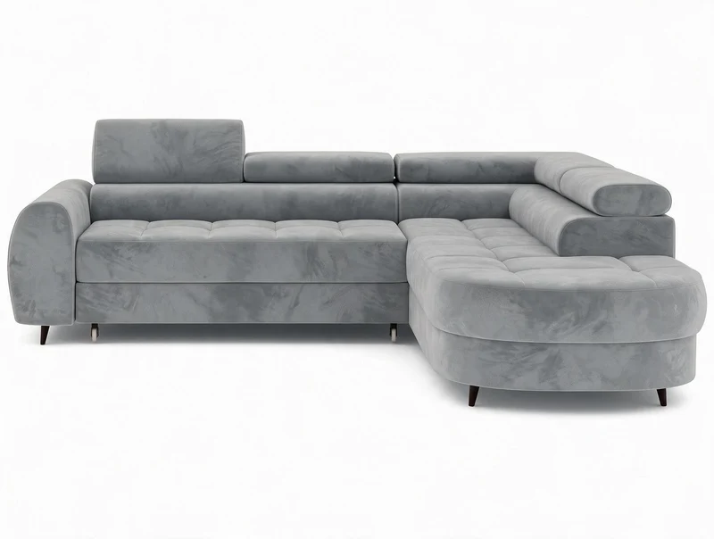 Canapé d'angle convertible design ALESIA avec coffre de rangement
