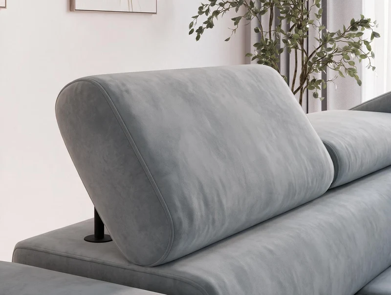 Canapé d'angle convertible design ALESIA avec coffre de rangement