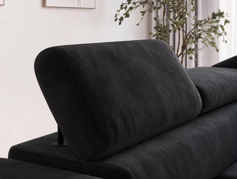Canapé d'angle convertible design ALESIA avec coffre de rangement