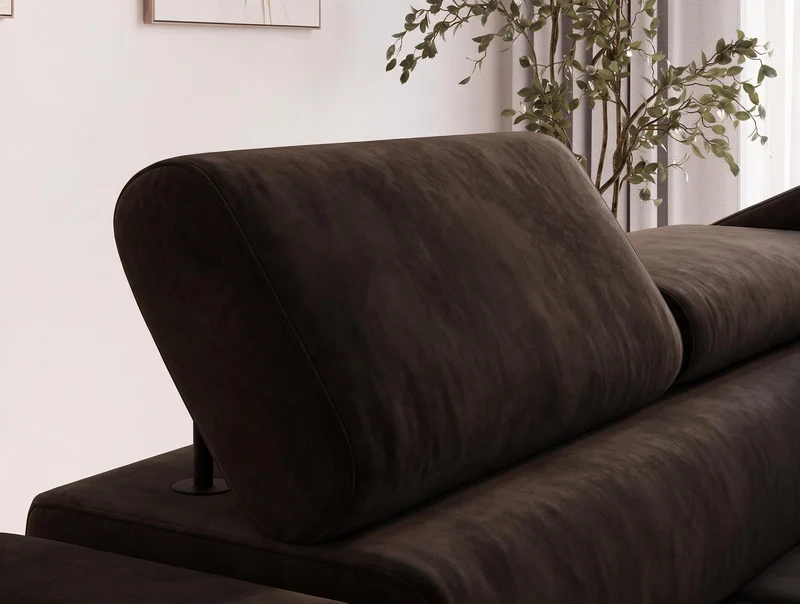 Canapé d'angle convertible design ALESIA avec coffre de rangement